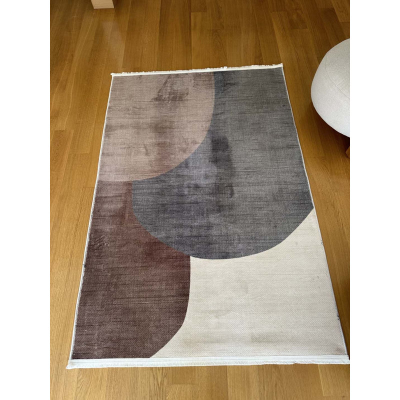 Tapis en coton avec envers antidérapant Lanney, Rectangle 3 pi 11 po x 12 pi 5 po