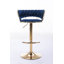 Ensemble de 2 tabourets de bar, avec repose-pieds et base pivotante en velours à hauteur réglable et tabouret de bar simple chromé-2002825607-2002825604