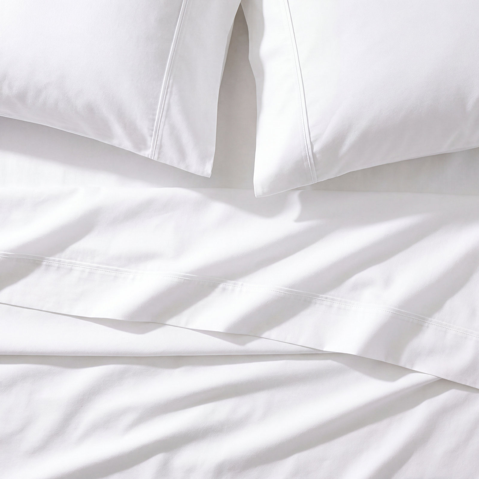 Danfield Cotton Sheet Set, Queen Sheet Set + 1 Fitted Sheet + 2 Pillowcases, White