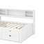 Lit de jour double avec 2 armoires de chevet, tablettes et tiroirs-1379622863