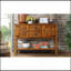 Console 48 po en bois massif avec 2 tiroirs, armoires et tablette inférieure, armoire de rangement de style rétro pour salle à manger (brun)-118037913
