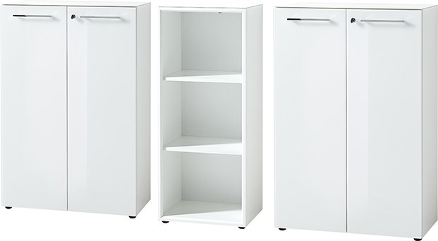 4 -Door 2 -Shelf, White