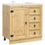 Vidaxl Cabinet With Storage SKI Honey Brown Solid Pine Wood Modern Furniture