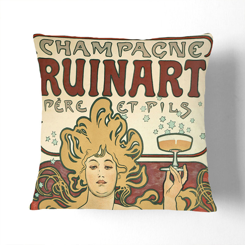 Champagne Ruinart Vol.1 Square Throw Cushion, 40cm H x 40cm W x 15cm D