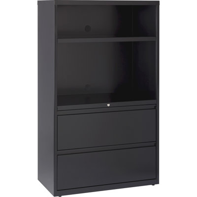 36" Lateral Hanging File Drawers Combo Unit-Black