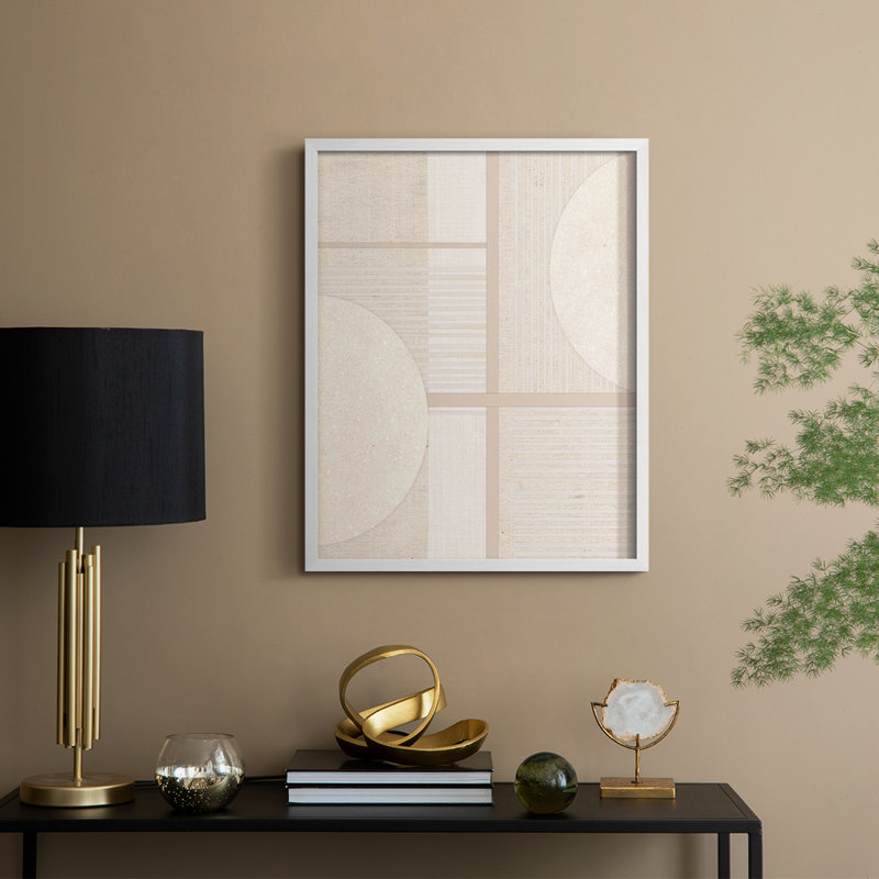 Reproduction encadrée de champ organisé - bois massif, H 11 po x l 9 po, Blanc