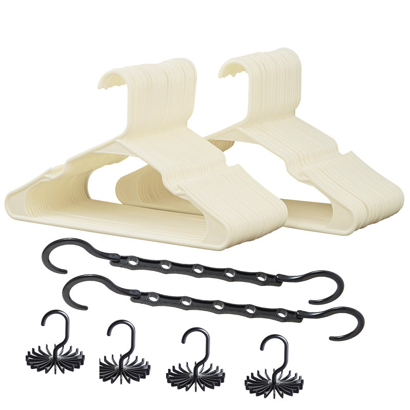 Anferney Plastic Non-Slip Standard Hanger, Beige