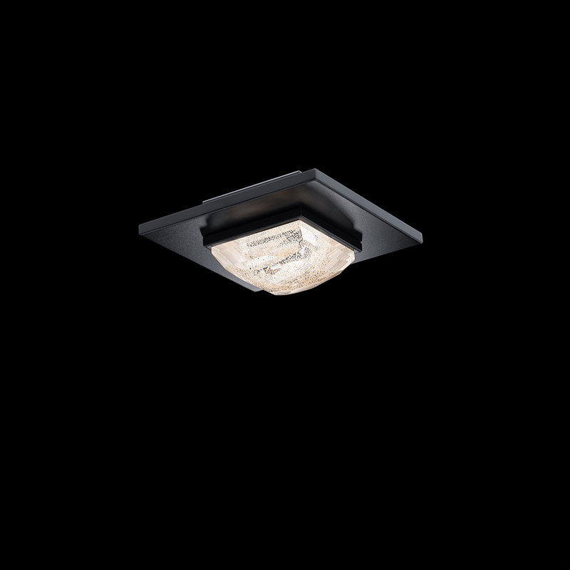 Promenade 1 Light Crystal LED Flush Mount, Black