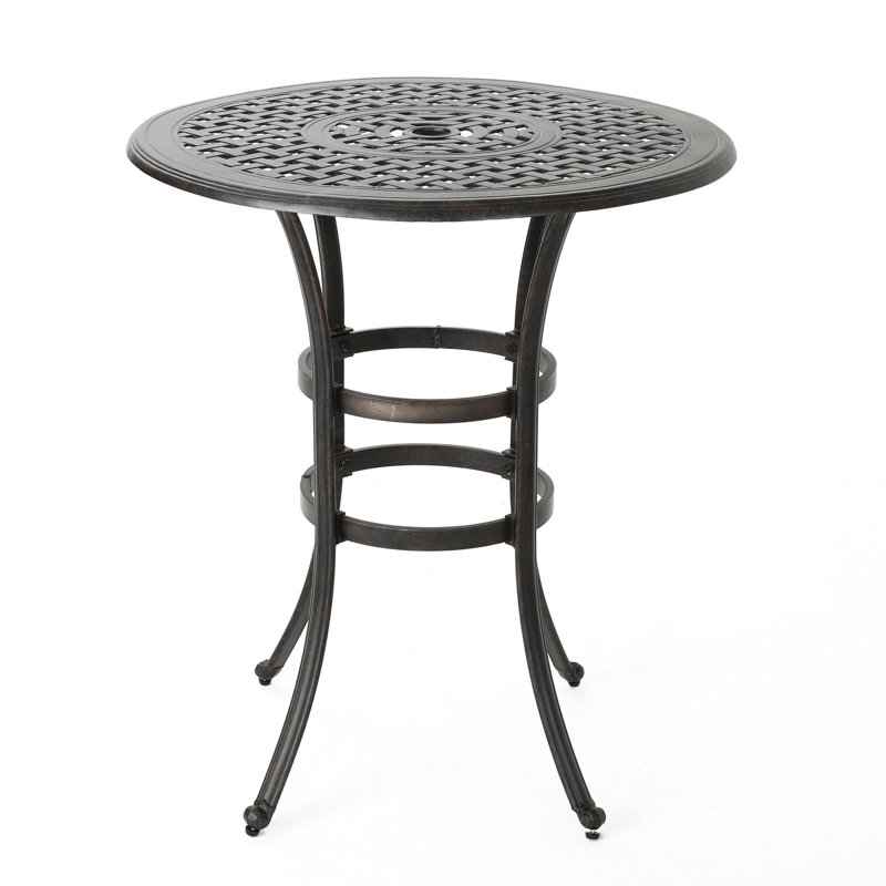 Table de bar en fonte d'aluminium, motif, idéal pour l'élégance du patio, décors extérieurs