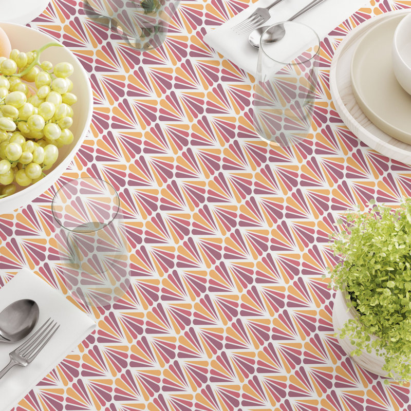 Rectangular Geometric Cotton Twill Tablecloth