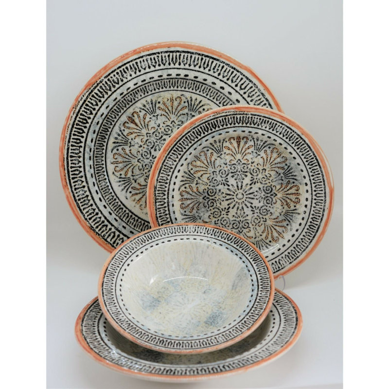 Porcelain China Dinnerware Set 24 Piece - Service for 6