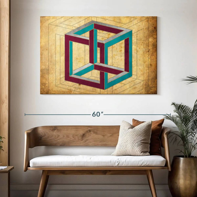 Avery Geometric Cube Illusion, 32" H x 48" W