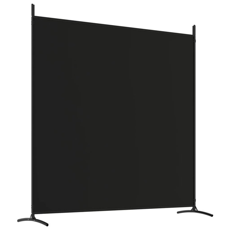Kyen 457.2cm H Folding Room Divider, Black, 180cm H x 348 cm W, 2