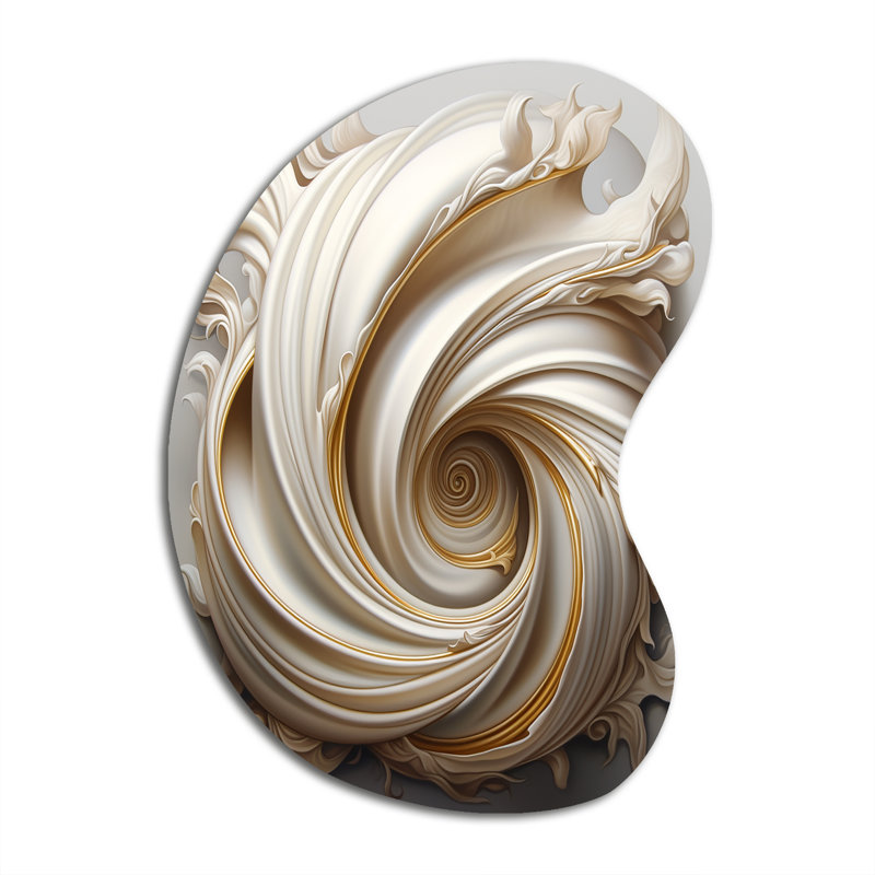 Rocha - forme abstraite de spirale en spirale - art mural métallique asymétrique, H 31 po x l 22 po
