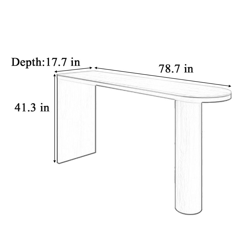 Table de bar haut de gamme, H 41,3 po x L 78,7 po x l 17,7 po