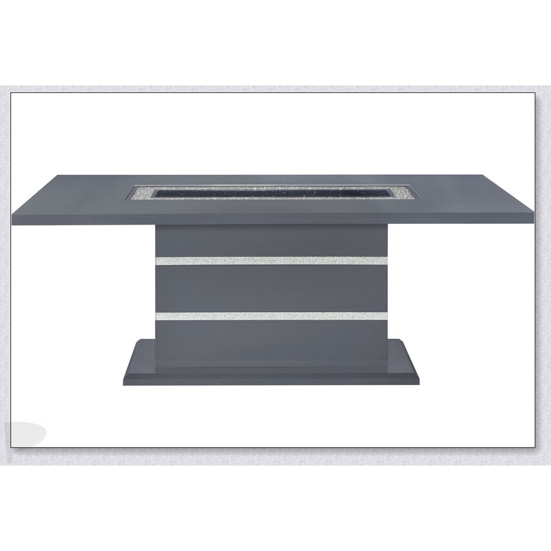 Table de salle à manger ARIYA gris foncé avec des détails scintillants, durable et élégant pour les intérieurs modernes, Gris
