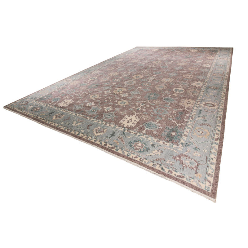 Tapis traditionnel mauve et bleu 13 x 20