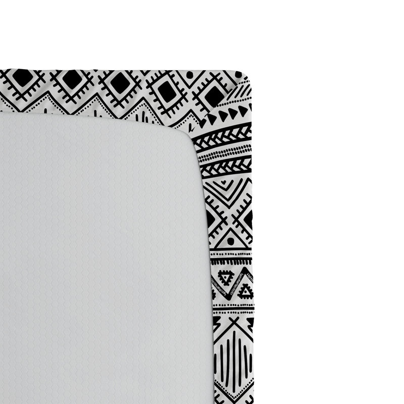Ensemble de 2 draps-housses Ambesonne, Drap-housse de taille simple, Noir, blanc / Sud-ouest