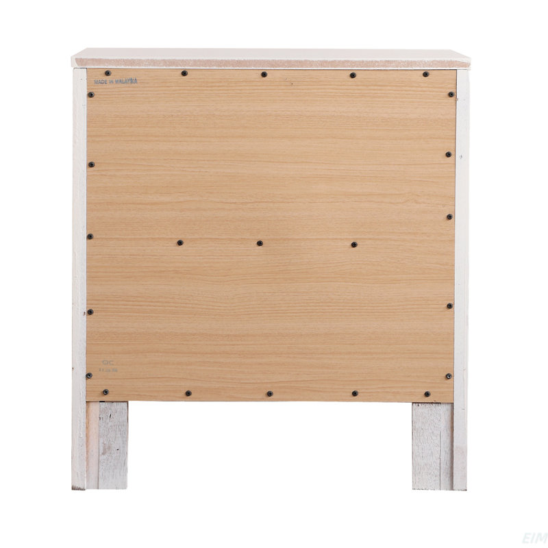 Elegant White Transitional Nightstand
