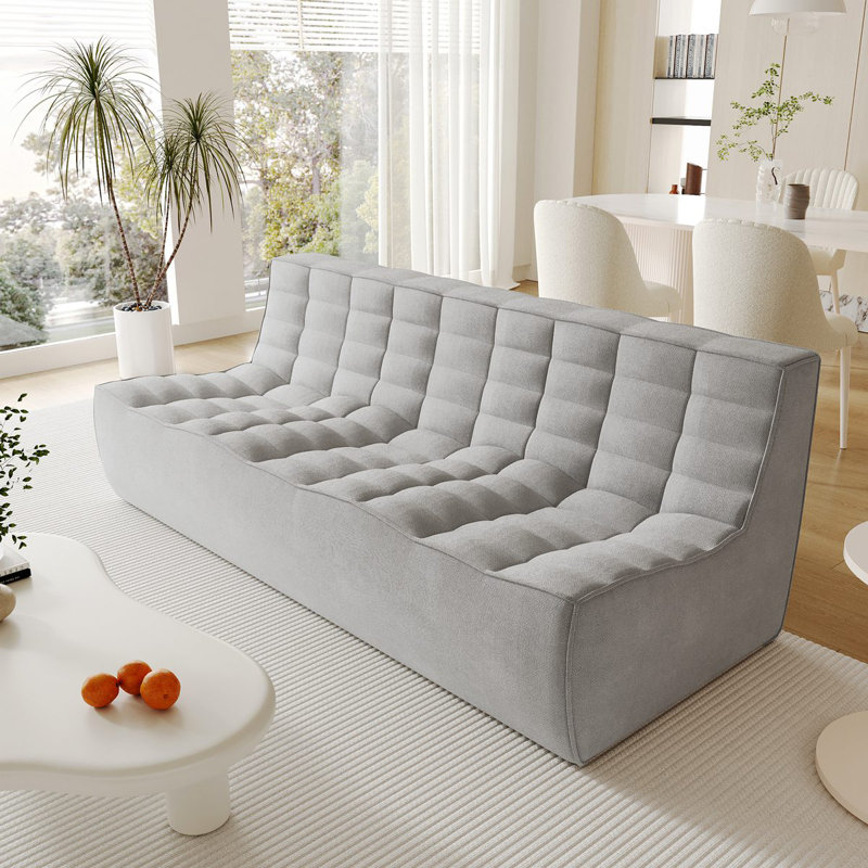 Canapé Nedek, Mélange de lin gris clair, H 29,95 po x l 82,71 po x P 35,86 po, 3
