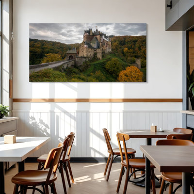 Canvas Wall Art Edinburgh Castle Scotland Wall Decor for Living Room Bathroom Bedroom Office 24"H x 48"W Art Paintings, Ready to Hang