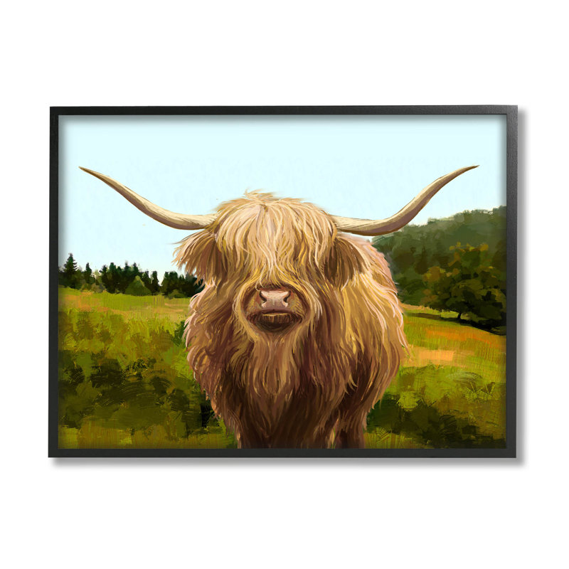 Art de giclée Highland, H 11 po x l 14 po x P 1,5 po, Giclée encadrée noir minuit