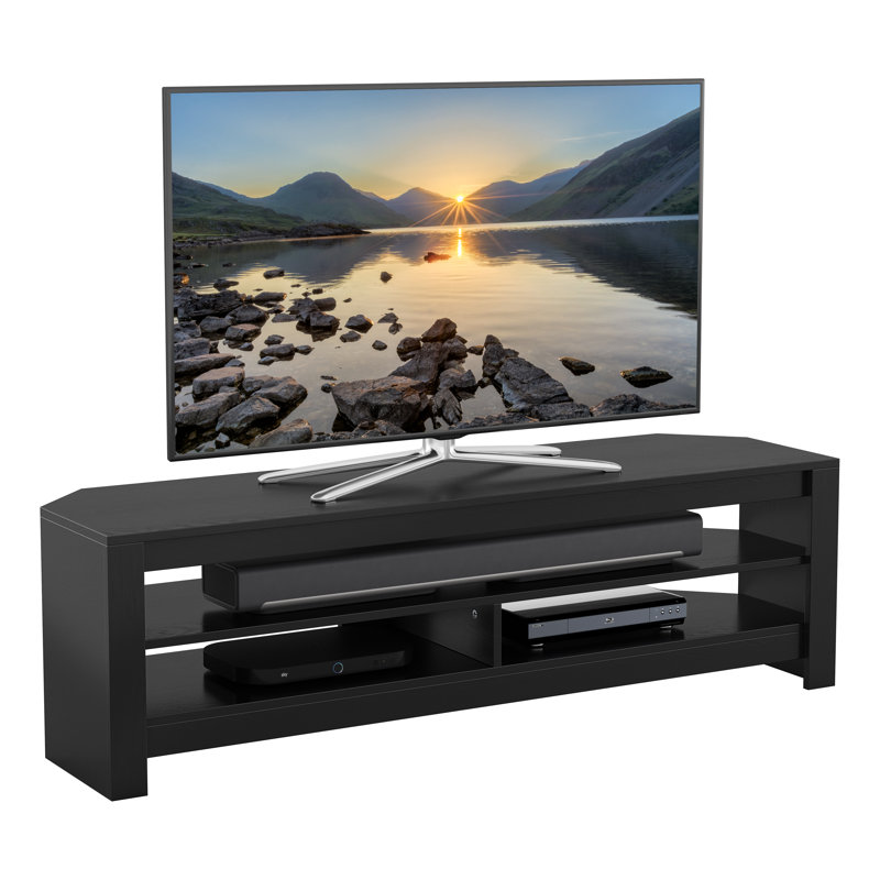 Aquene TV Stand for TVs up to 65", Black, 16.3"H x 55.1”L x 15.55”W