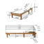 Chaise longue en maille blanche et bois résilient avec soleil