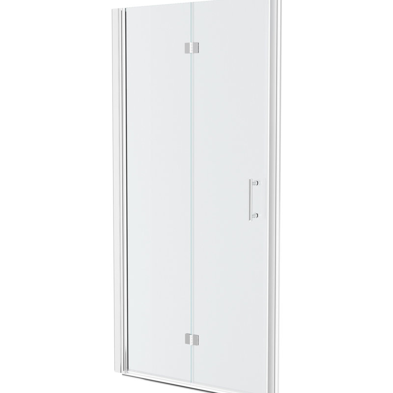 Porte de douche l 30 po x H 72 po, conception pliable - verre trempé, espace, sortie élément pliable réglable