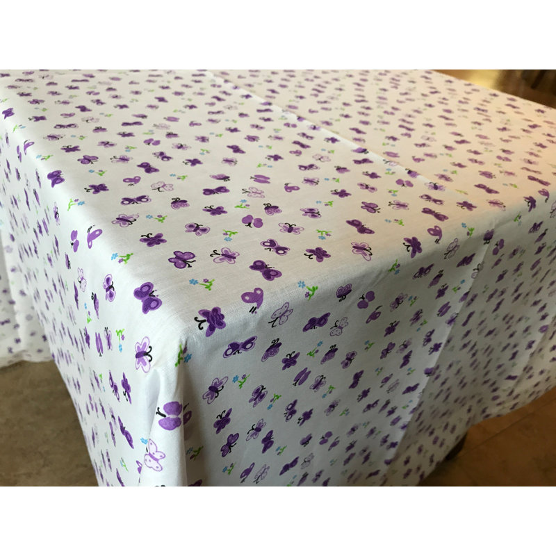 Butterflies Print Tablecloths, 120" L x 58" W, Purple