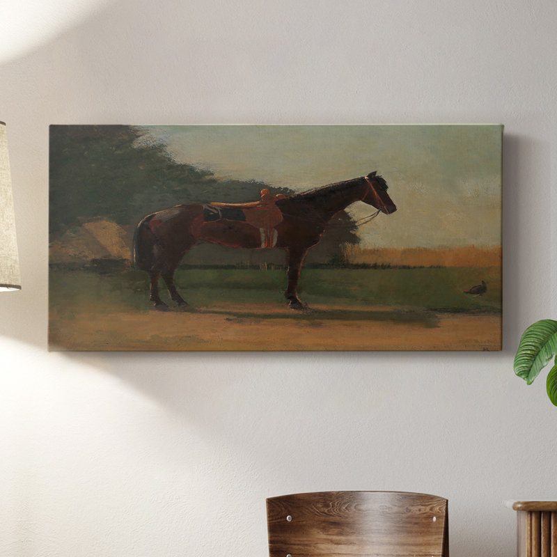 Cheval de selle - Toile tendue avec châssis - Prêt à accrocher, H 20 po x l 40 po