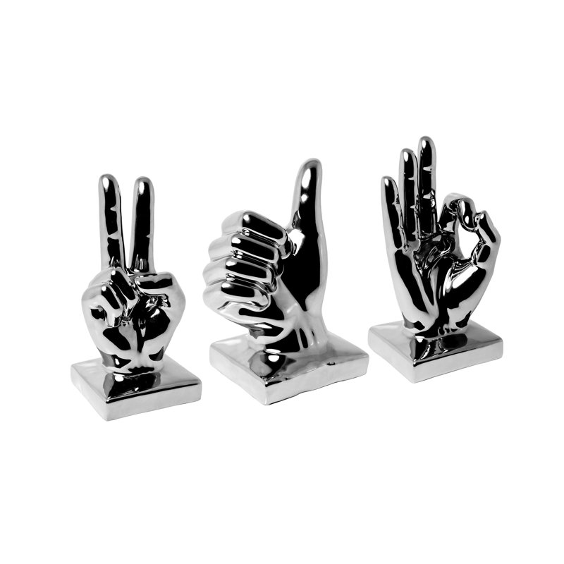 Rudy Handmade Ceramic / Porcelain Figurine / Sculpture Decorative Object, Chrome