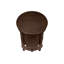 Table d'appoint, 2 niveaux, table de bout, table d'appoint, ronde, table de chevet, chambre à coucher, lampe, placage brun, transitionnel