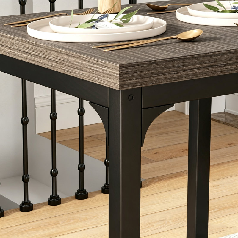 Dining Set, Grey, Gray+Black