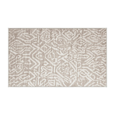Tapis beige soyeux et moelleux