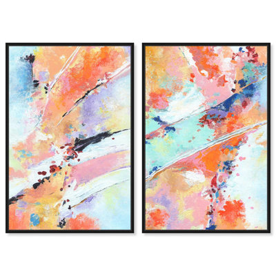«Summer Time», ensemble de 2 toiles d'art minimaliste