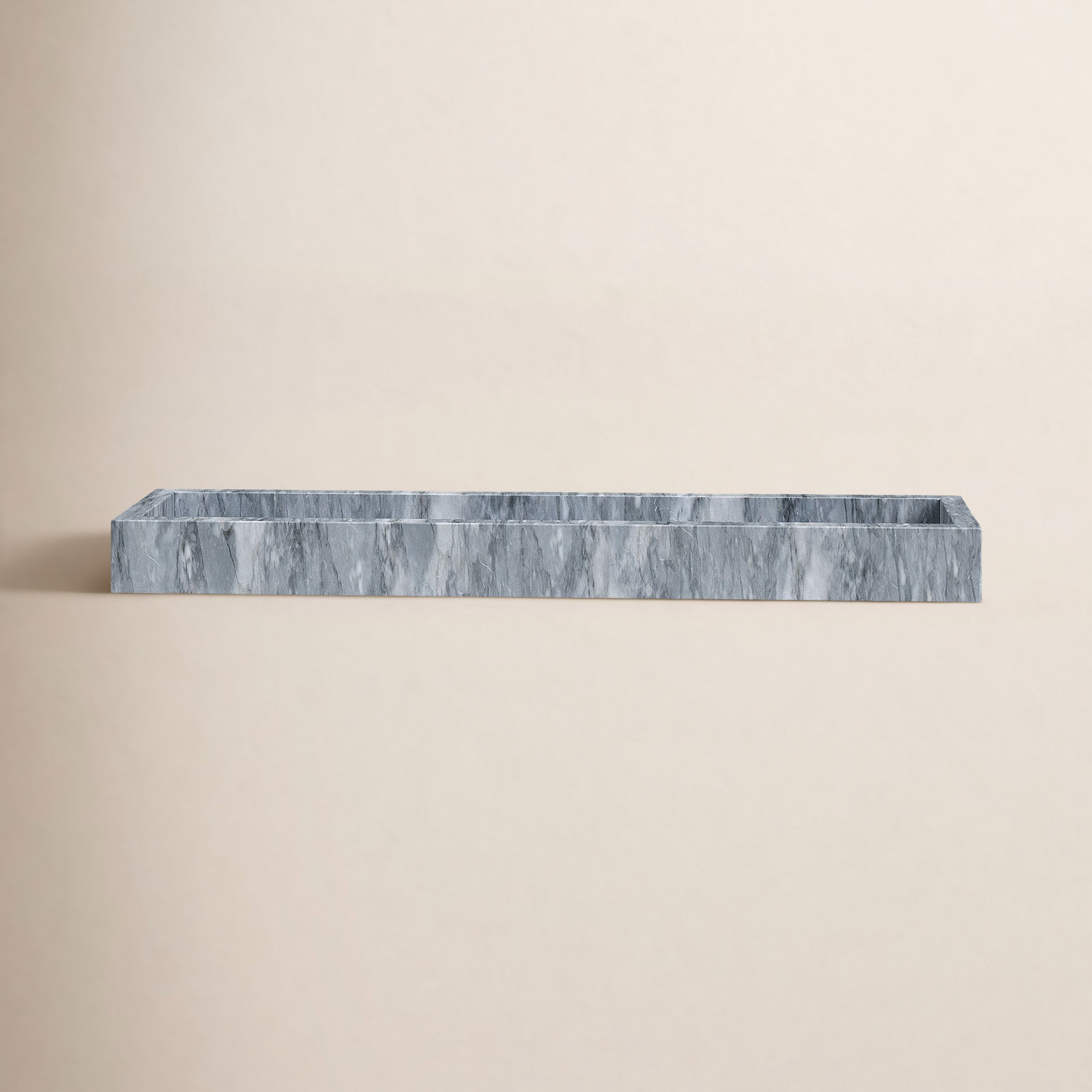 Graciela Marble Bathroom Tray, Cloud Gray