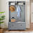 Modern Classic Hall Tree With Shoe Rack Bench And Coat Hooks For Hanging Storage, Entryway Bench With Open Shelves And Shoe Cabinets 40.16"W*18.58"D*64.17"H GRAY