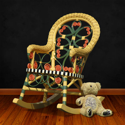 Chaise berçante en osier pour enfant Deas