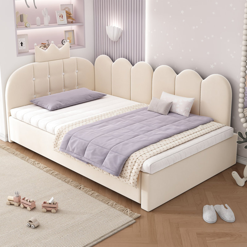 Metal Bed, Beige