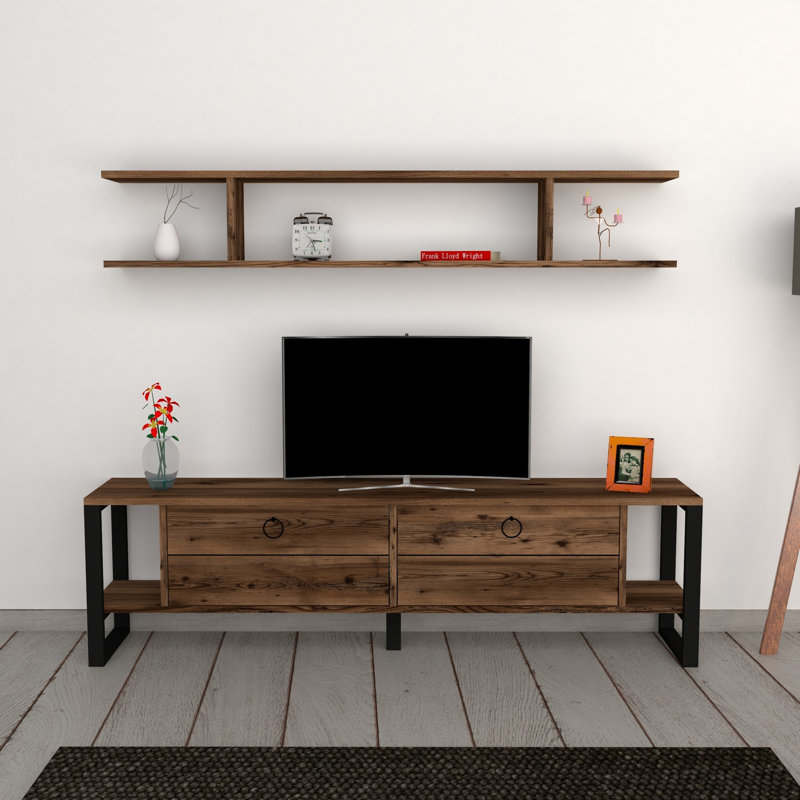 Estaban Unfinished Entertainment Centre for TVs up to 70", Brown/Black