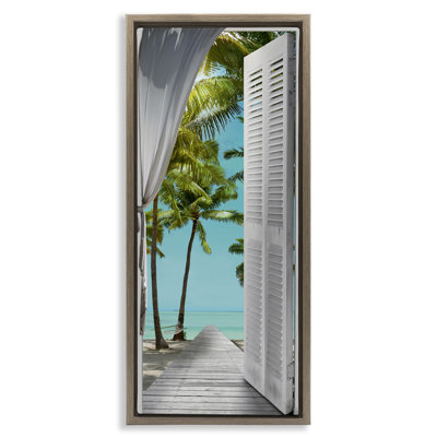 "Tropical Beach Villa View", art mural encadré sur toile flottante par Reinders