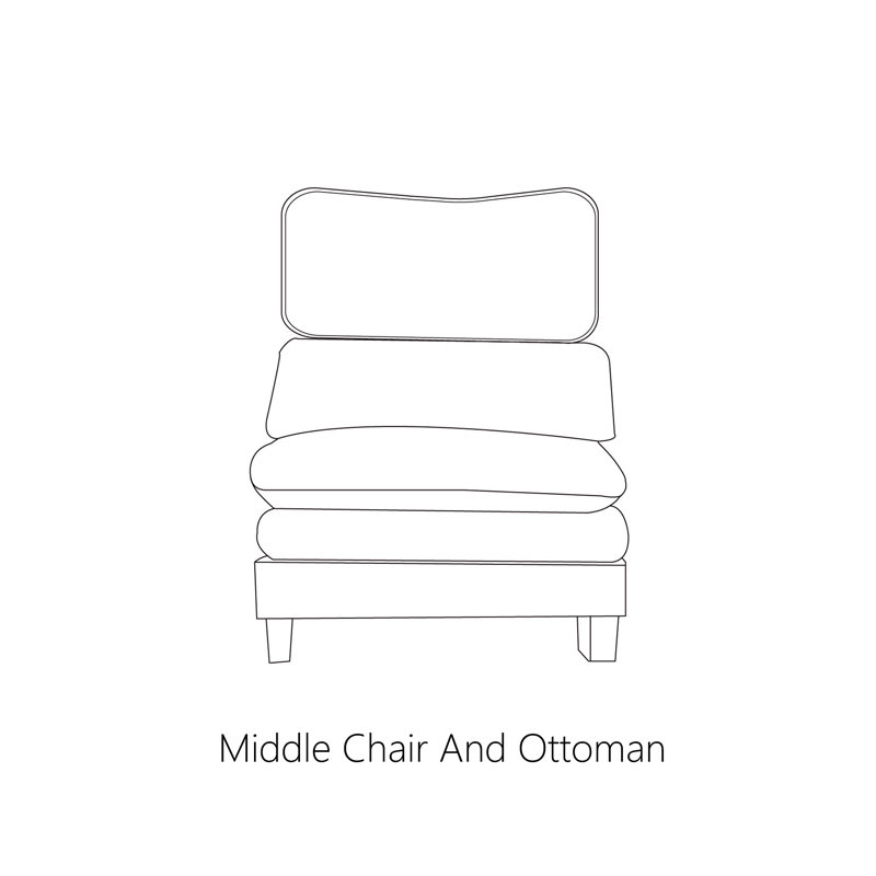 Luqi Middle Chair And Ottoman, Black Chenille