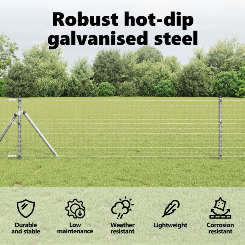 Vidaxl Fence Posts 7 Pcs Diameter32 Mm Galvanised Steel, 80cm H x 3.2cm W, Silver