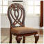 Chaises de salle à manger formelles majestueuses traditionnelles avec détails sculptés complexes, bois massif et siège en tissu, ensemble de 2