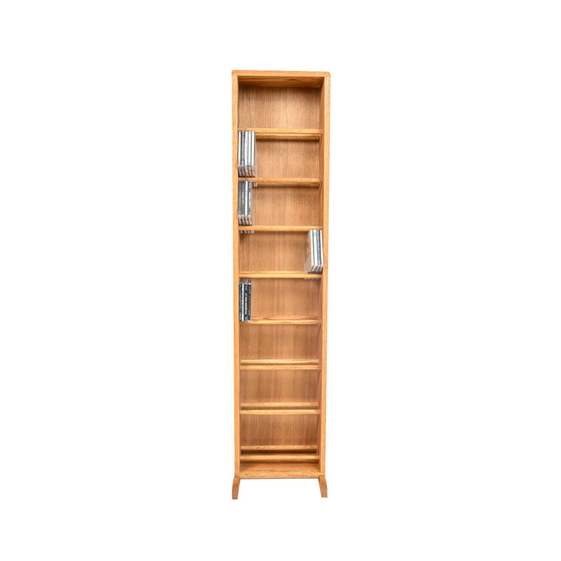 Dowel-Style Wooden CD Rack - 06W Series, Natural, 52" H x 12.25" W x 6.5" D