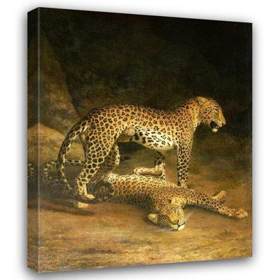  Agasse, Jacques-Laurent Gallery Wrapped Canvas Art Titled: Two Leopards Lying In The Exeter Exchange