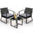 2-person Outdoor Resin Rocking Chair Set With Tempered Glass Table & Cushions, Dining Set For Outdoor Living-892450642