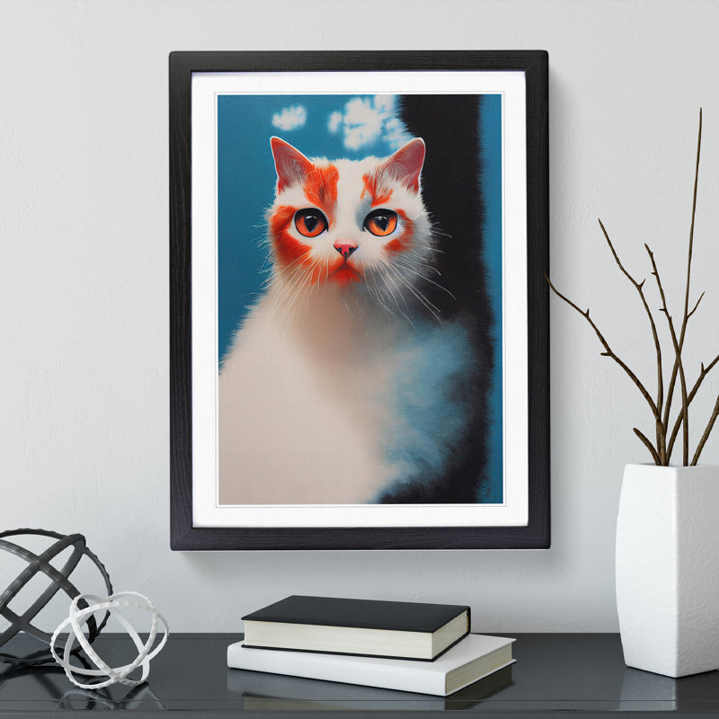 Lovely Cat - Framed Print, Black, 64cm H x 46cm W x 2cm D