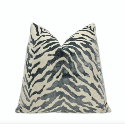 Velvet Zebra Print Throw Pillow Cover